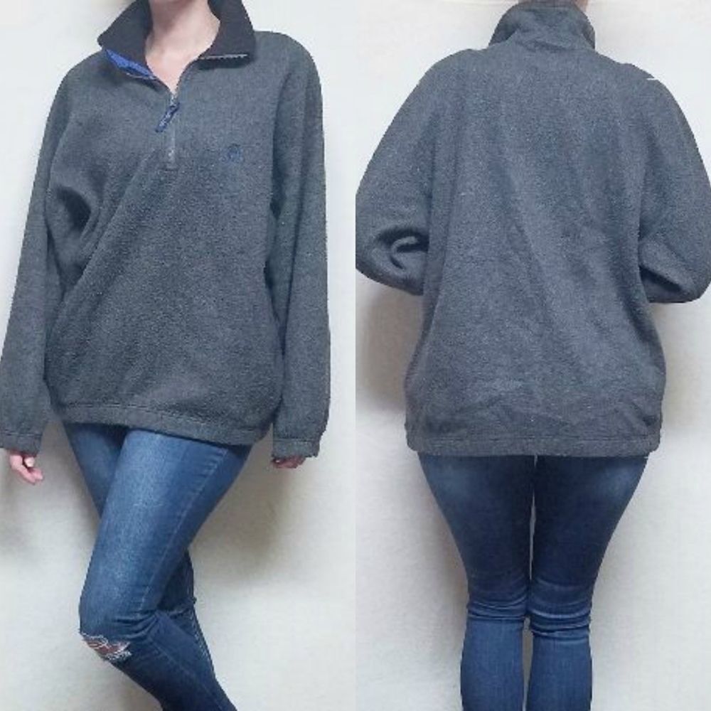 𝅺VINTAGE Bugle Boy Gray Quarter Zip Fleece Sweater
